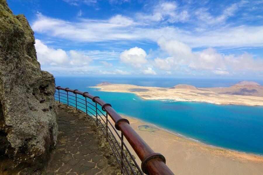 Blick vom Mirador del Río auf La Graciosa